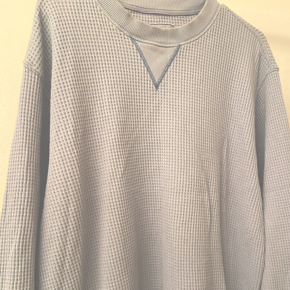 Aerie waffle knit sweatshirt  - light blue